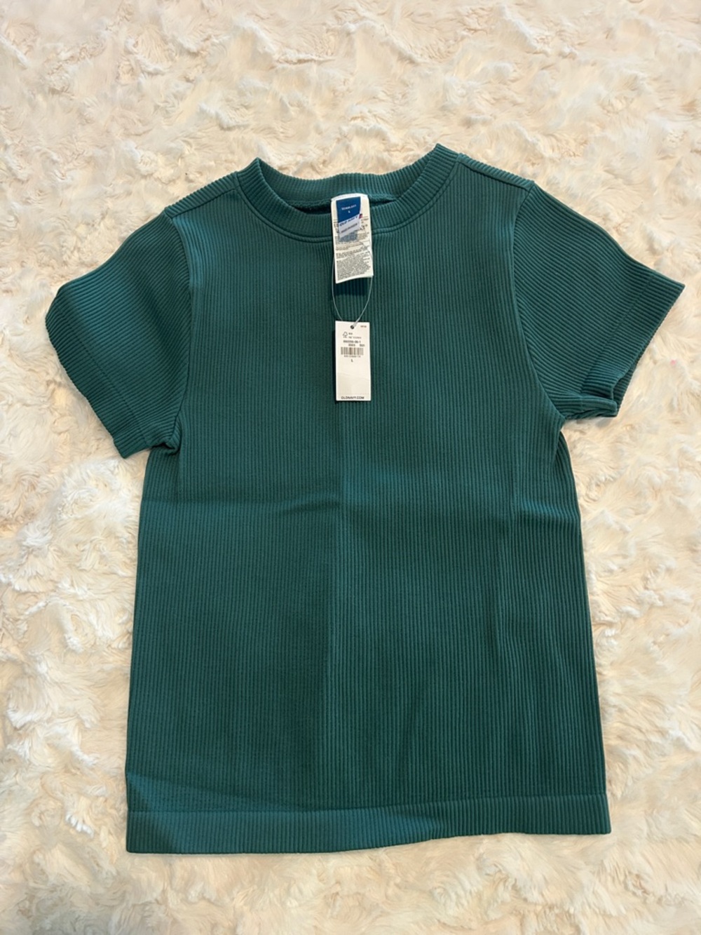 Old Navy Ribbed Short Sleeve Tee - dark green